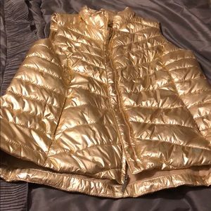 Lane Bryant gold puffer vest - NEW!!